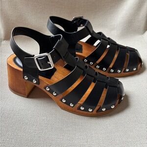 Studded Black Sandal Clogs